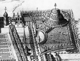 Париж. Ботанический сад. Гравюра 1636 г. Видовая горка