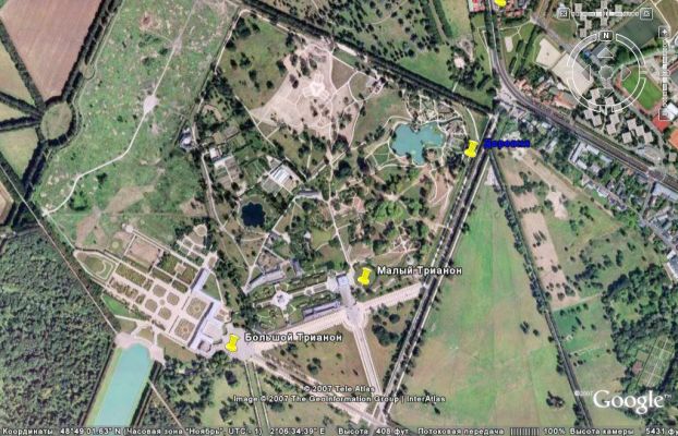 Версаль. Парк Трианон и Деревня. Снимок со спутника