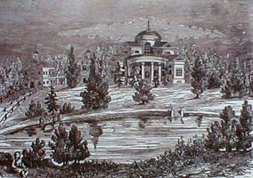 Люблино. Панорама усадьбы. Гравюра 1830-х годов